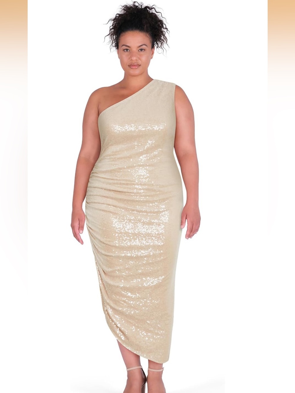 City Chic Women's Sleeveless Cocktail Dress - ‘Violeta’ size 16 Cream Sequin NWT